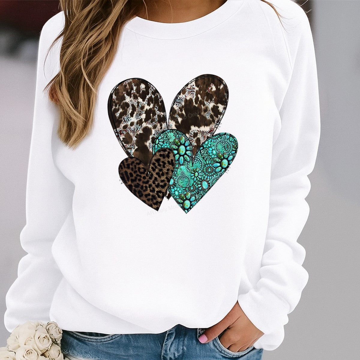 DTF Heat Transfer Iron On Sticker Iron On Heat Transfers Western Heart Designs for T Shirts Bags Vintage Merchandise Clearance Local Warehouse - 2