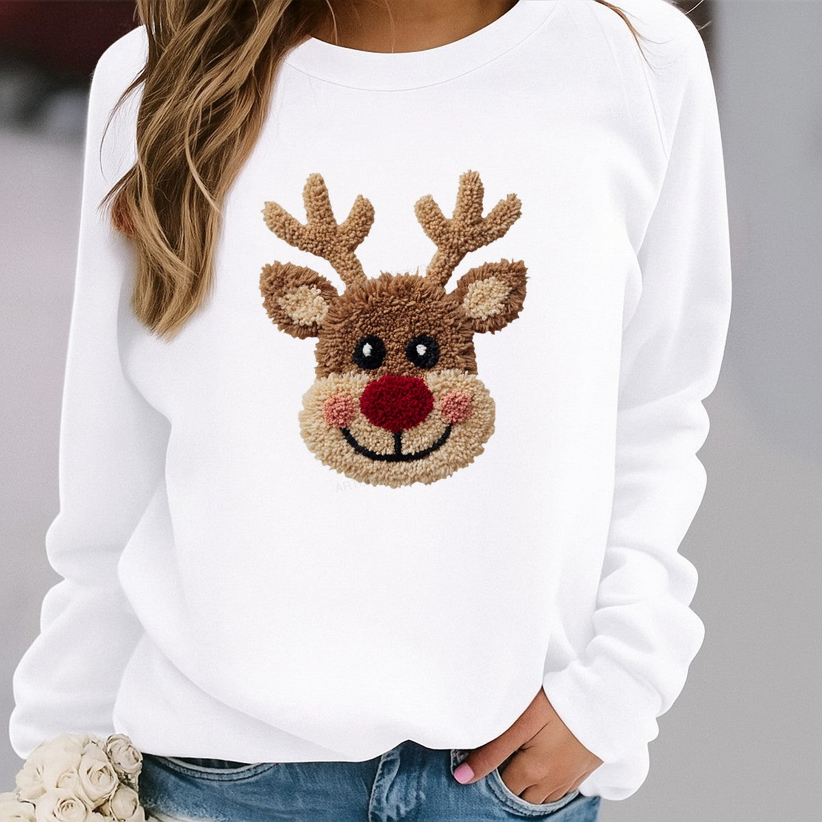 DTF Heat Transfer Iron On Sticker Iron On Heat Transfers Reindeer Design Christmas Holiday for T Shirts Hoodies Local Warehouse - 2