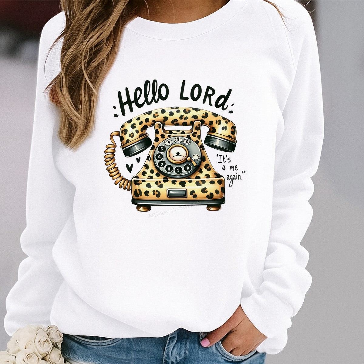 DTF Heat Transfer Iron On Sticker Iron On Transfers for T Shirts Vintage Leopard Print Retro Telephone Design Heat Press Ready Patches for Apparel Local Warehouse - 2
