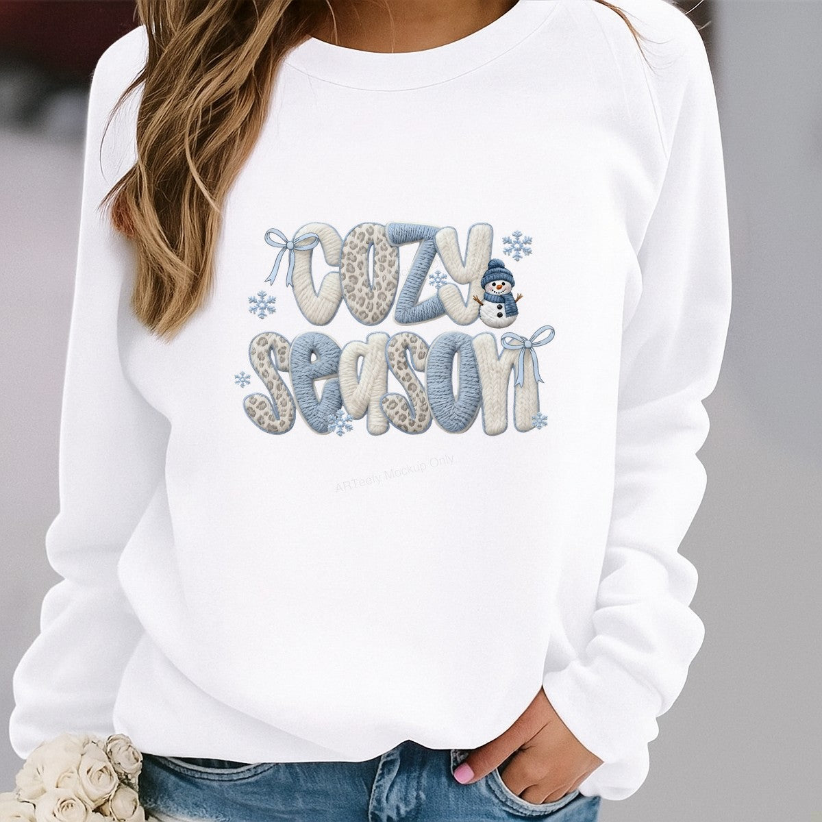 DTF Heat Transfer Iron On Sticker Iron On Heat Transfers Cozy Season Snowman Design for Winter Apparel Christmas Decorations Clearance - 2