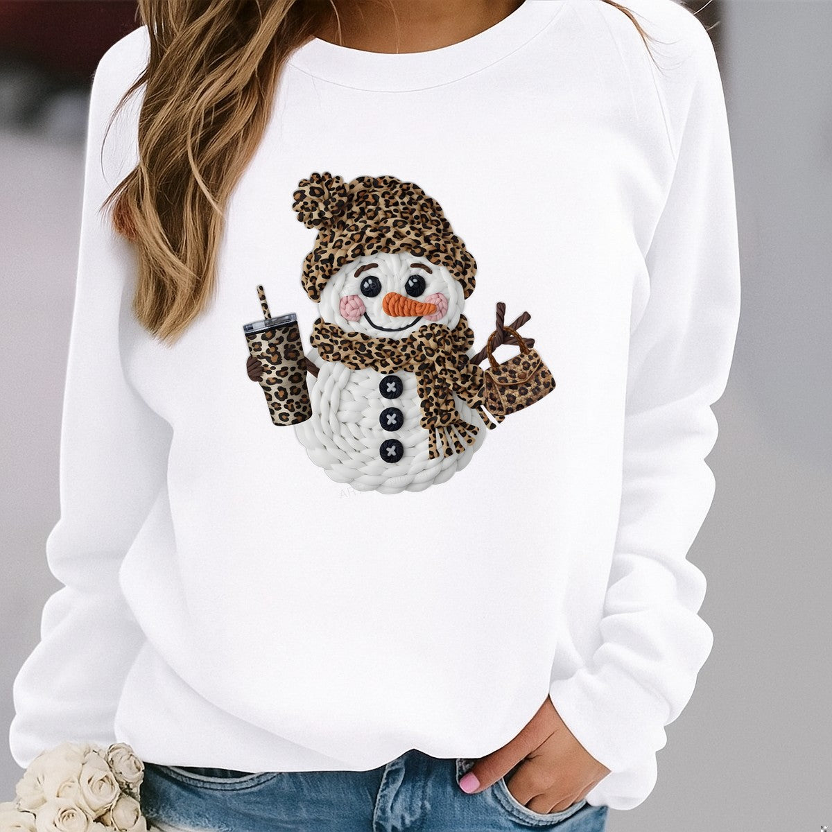 DTF Heat Transfer Iron On Sticker Iron On Heat Transfers Leopard Print Snowman Christmas Decor for T Shirts Hoodies Local Warehouse - 2