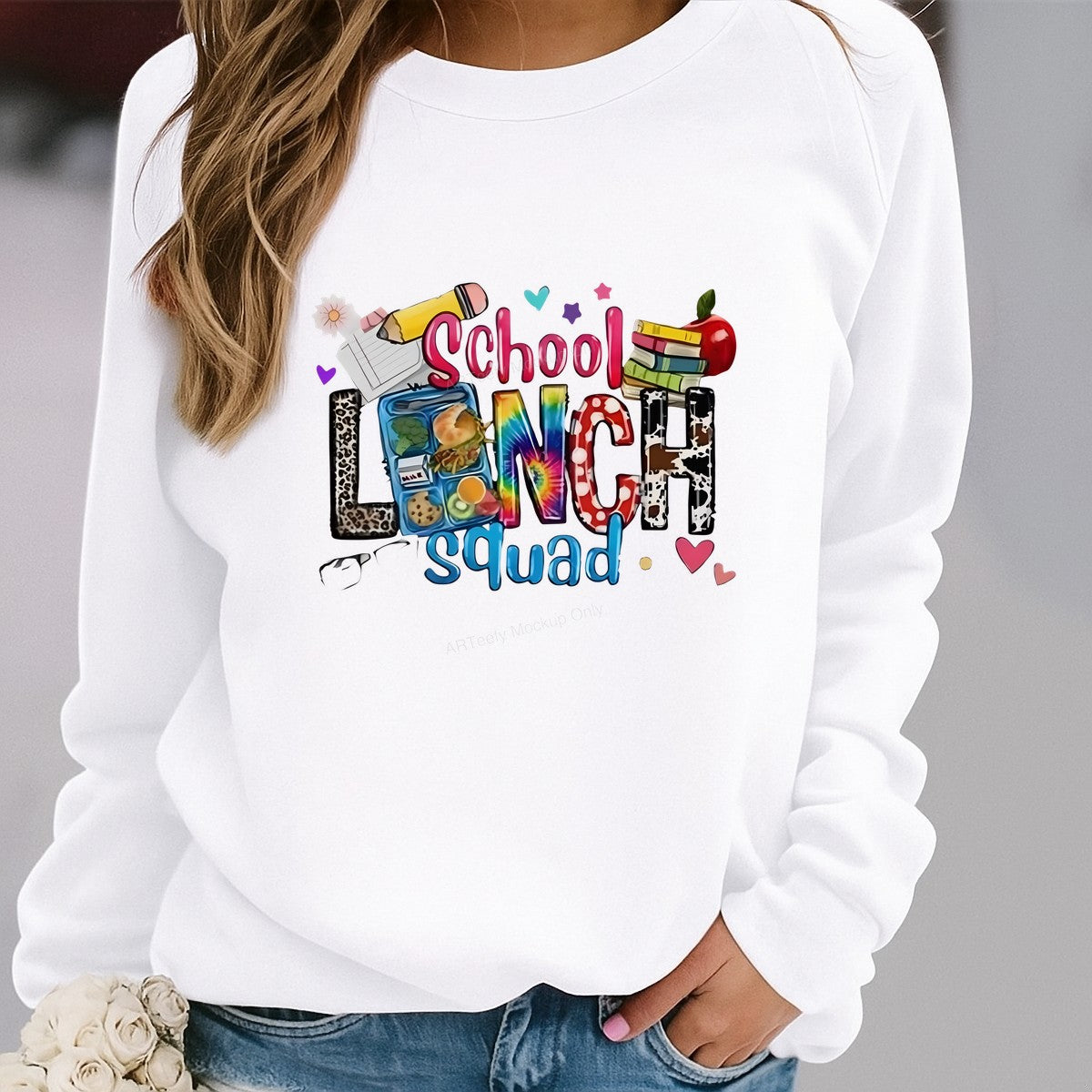 Back to School Lunch Squad Cartoon DTF Heat Transfer Iron On Sticker for Kids T-Shirts School Lunch Crew - 2