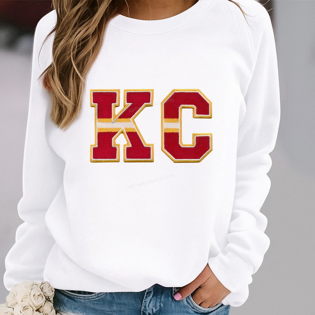 DTF Heat Transfer Iron On Sticker Iron On Heat Transfers KC Football Team Inspired Patch for Apparel Bags Jackets Local Warehouse - 2