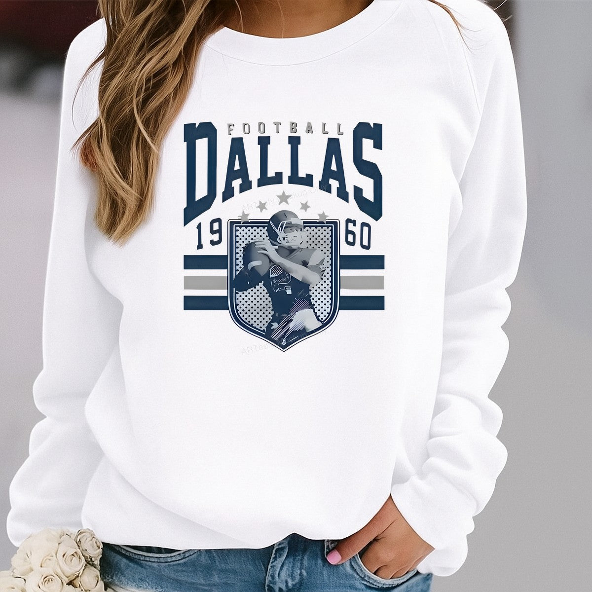 DTF Heat Transfer Iron On Sticker Iron On Heat Transfers Football Dallas Style Sports Team Inspired Apparel Local Warehouse - 2