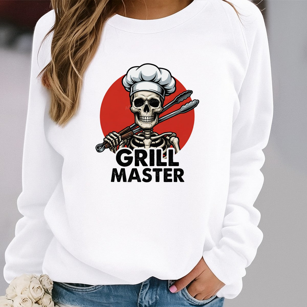 DTF Heat Transfer Iron On Sticker Iron On Transfers for T Shirts Skeleton Chef Design Grill Master Heat Press Ready for Barbecue Enthusiasts Halloween Clearance - 2