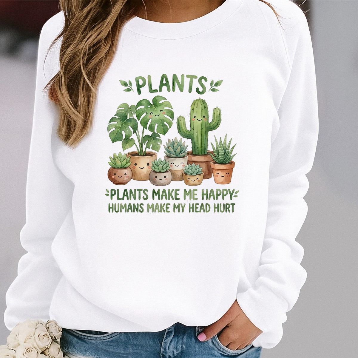 DTF Heat Transfer Iron On Sticker Iron On Heat Transfers Plant Design Cute Happy Succulents for T Shirts Hoodies Local Warehouse - 2