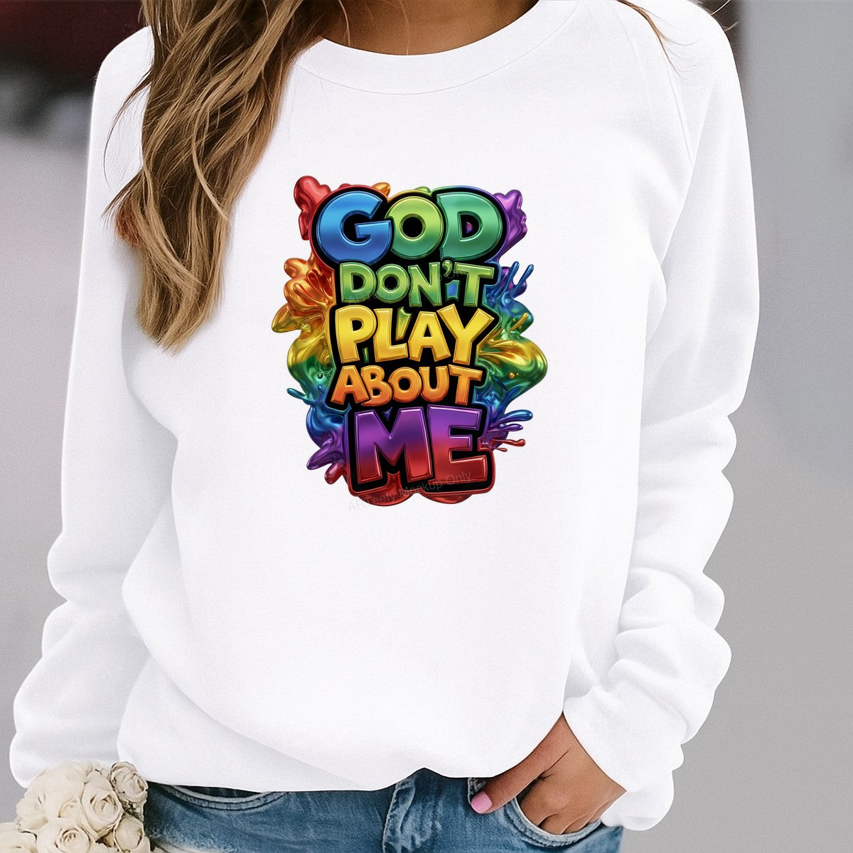 DTF Heat Transfer Iron On Sticker Iron On Heat Transfers Colorful God Don't Play About Me Design Spiritual Apparel Trend Clearance - 2