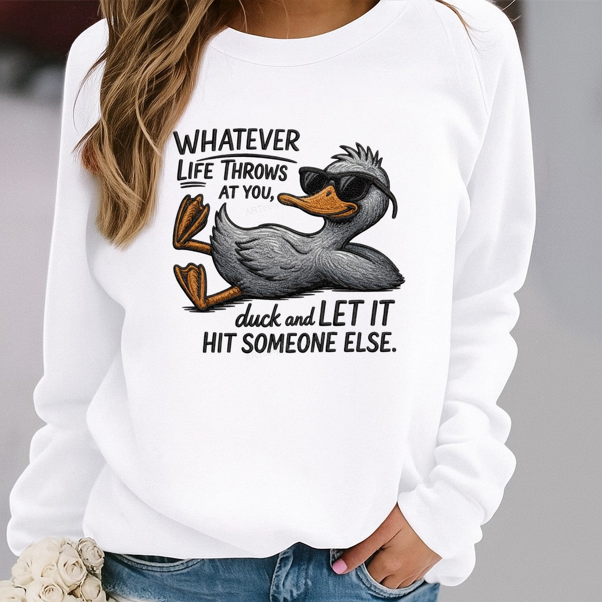 DTF Heat Transfer Iron On Sticker Iron On Heat Transfers Duck with Sunglasses Fun Graphic for T Shirts Casual Wear Clearance - 2