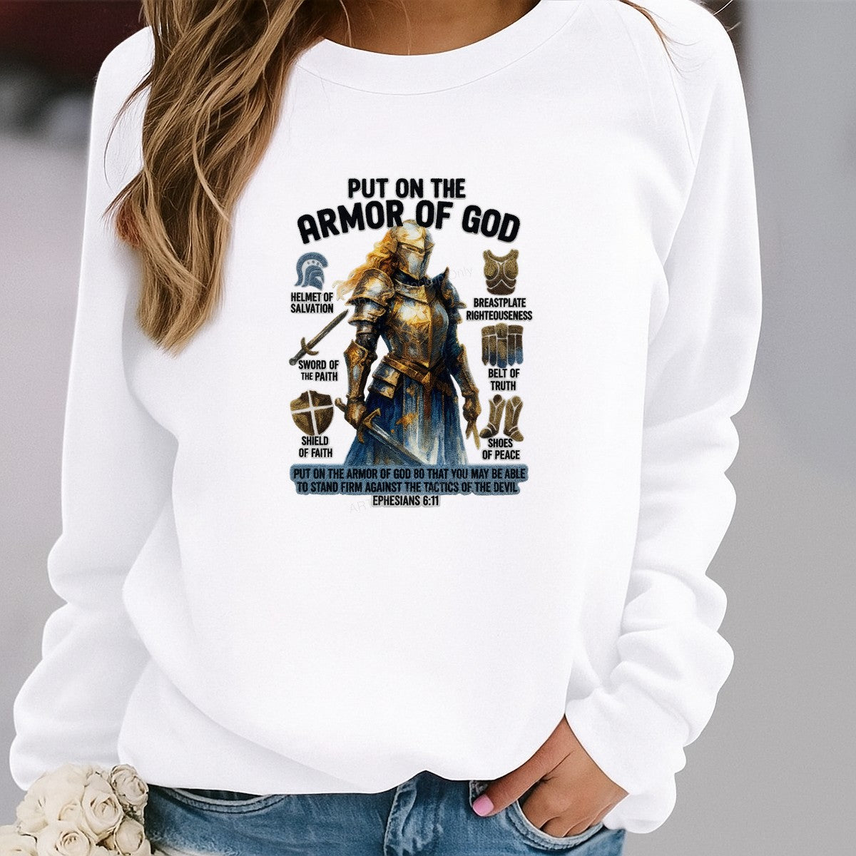 DTF Heat Transfer Iron On Sticker Iron On Heat Transfers Armor of God Design Faith Inspired Apparel for T Shirts Hoodies Clearance - 2