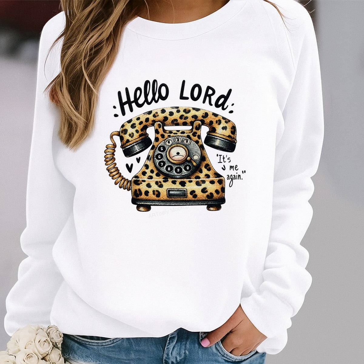 DTF Heat Transfer Iron On Sticker Iron On Heat Transfers Leopard Print Vintage Telephone Design Retro Apparel Accessories Clearance - 2