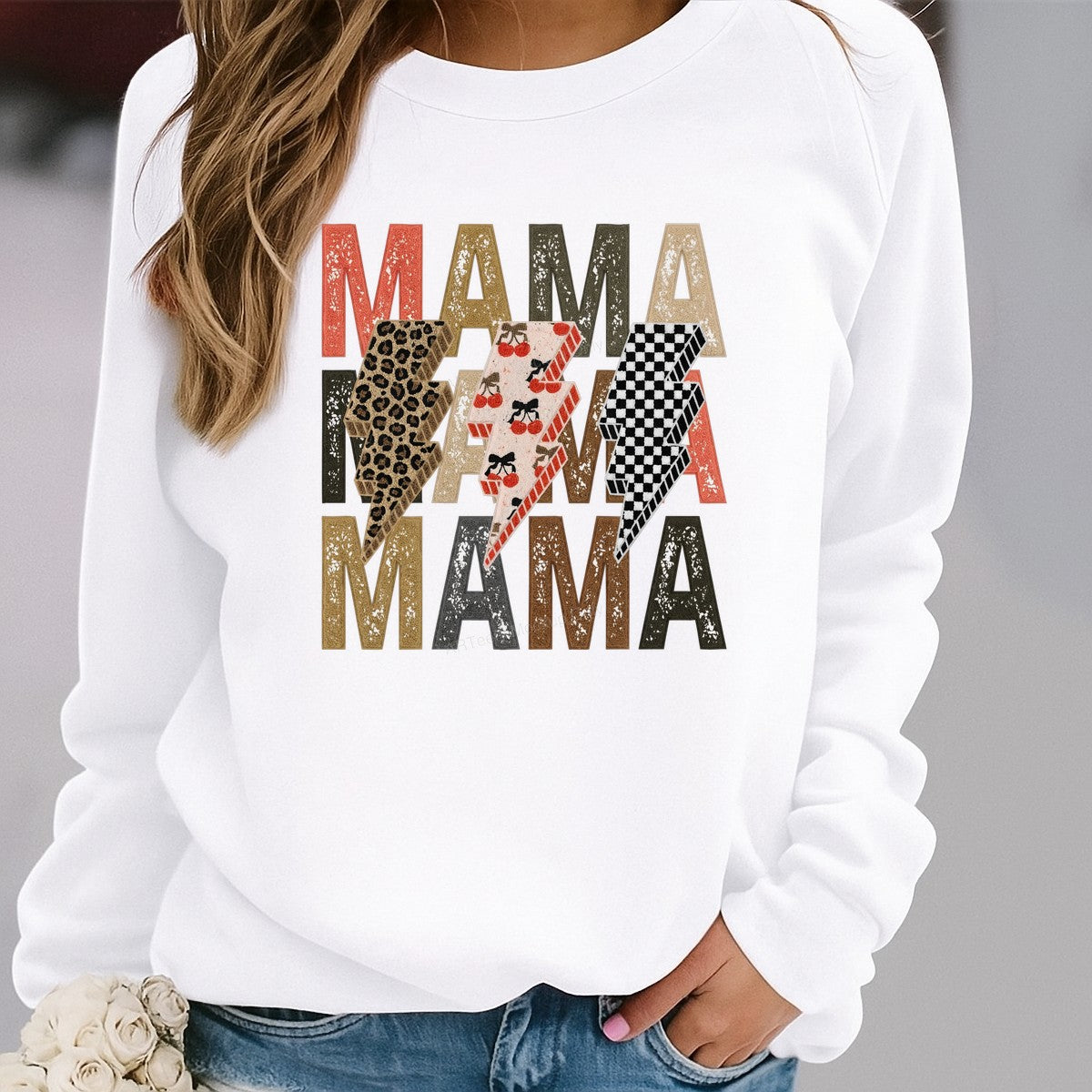 DTF Heat Transfer Iron On Sticker DTF Transfers Ready to Press Mama Lettering with Leopard Cherry Checker Patterns for T Shirts Hoodies Local Warehouse Clearance - 2