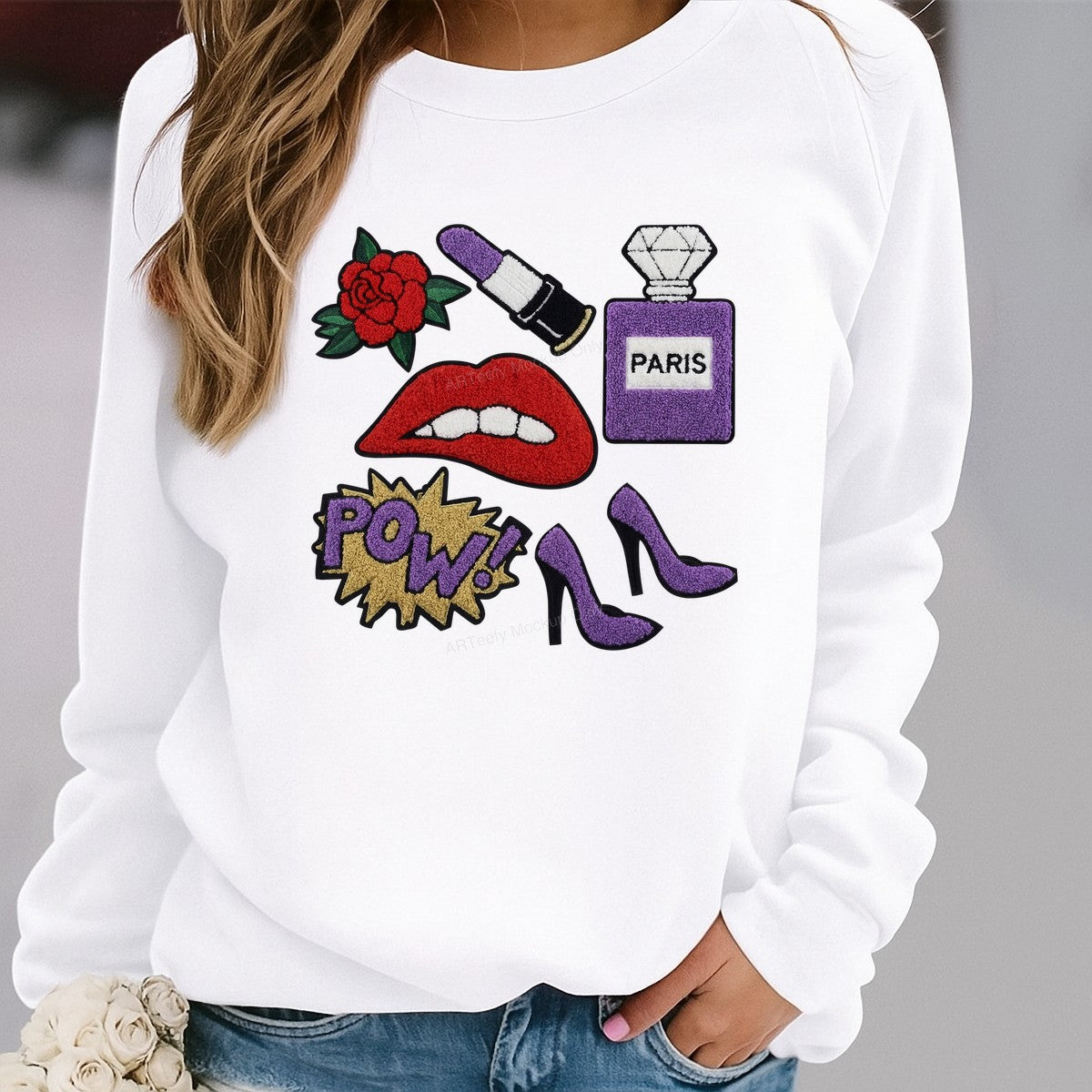 DTF Heat Transfer Iron On Sticker Iron On Heat Transfers Fashion Iconic Style Lipstick Paris Perfume Trendy Apparel Bags Jackets Local Warehouse - 2
