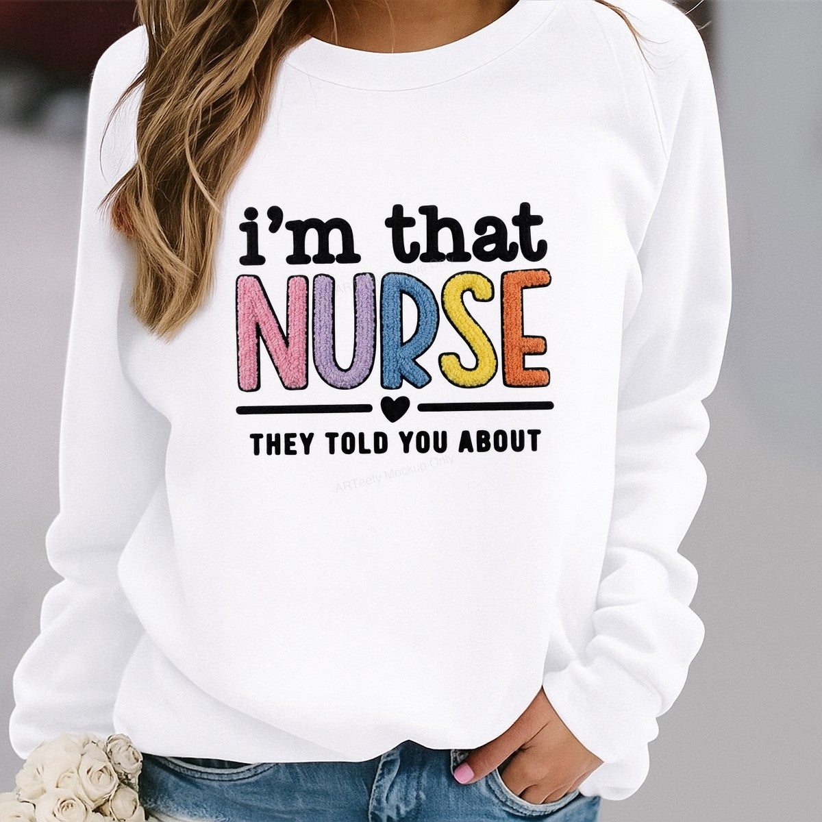 DTF Heat Transfer Iron On Sticker Iron On Heat Transfers Colorful Nurse Lettering for Apparel Bags Jackets Local Warehouse - 2