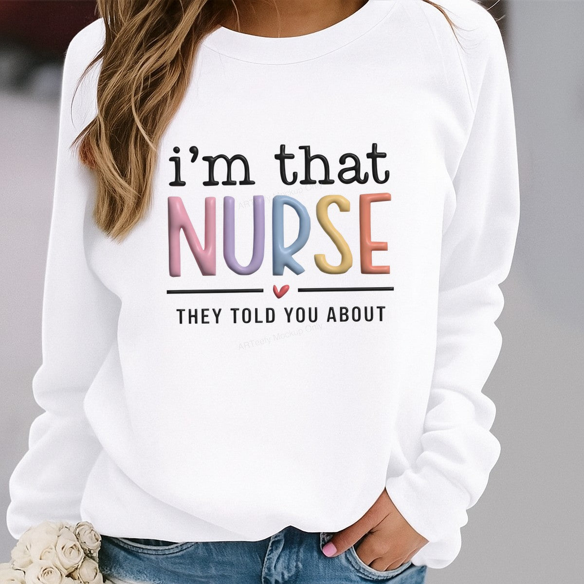 DTF Heat Transfer Iron On Sticker Iron On Heat Transfers Colorful Nurse Lettering for Apparel Medical Professionals Local Warehouse - 2