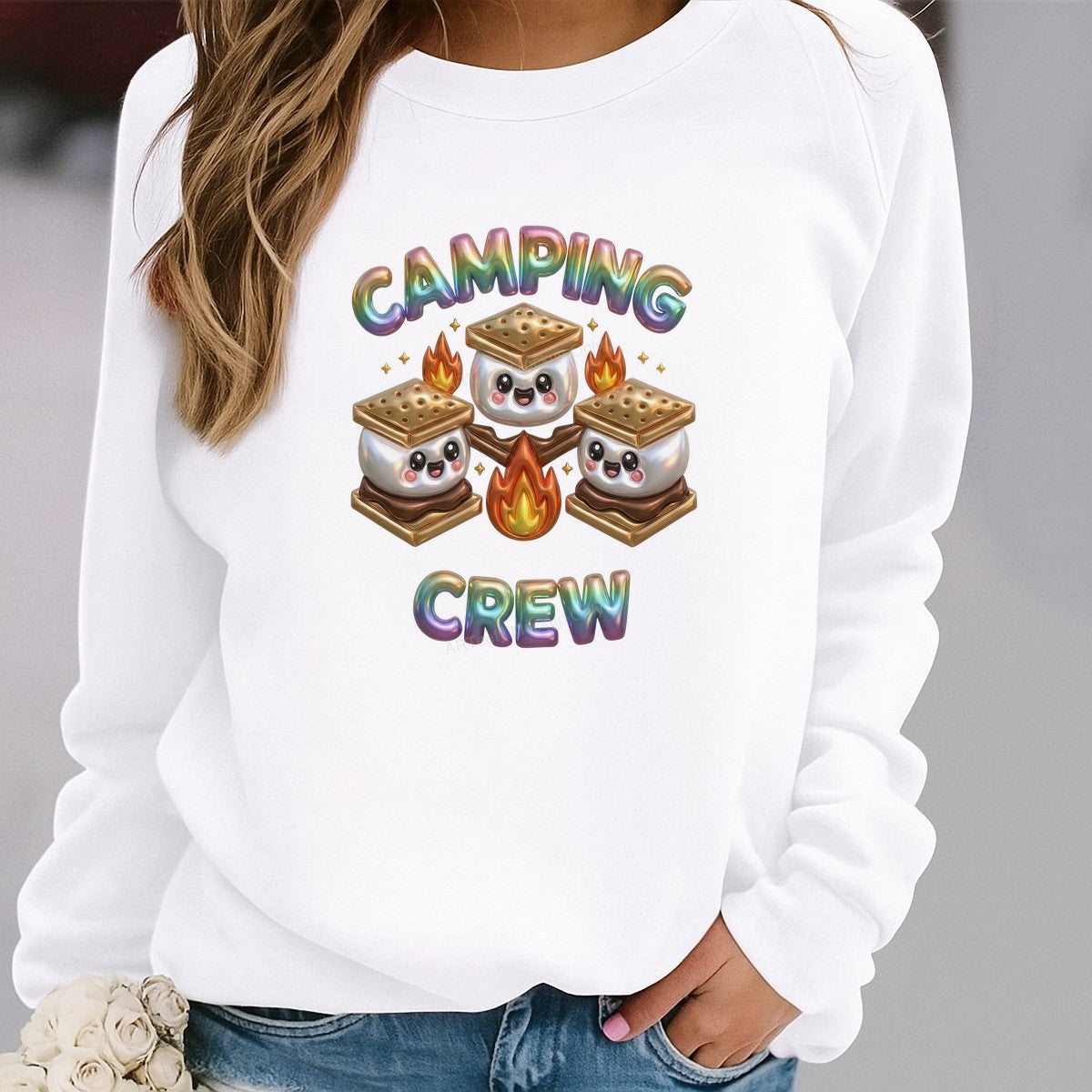 DTF Heat Transfer Iron On Sticker Iron On Transfers for T Shirts Cute Camping Crew Smores Design Heat Press Ready for Outdoor Adventure Apparel Local Warehouse - 2