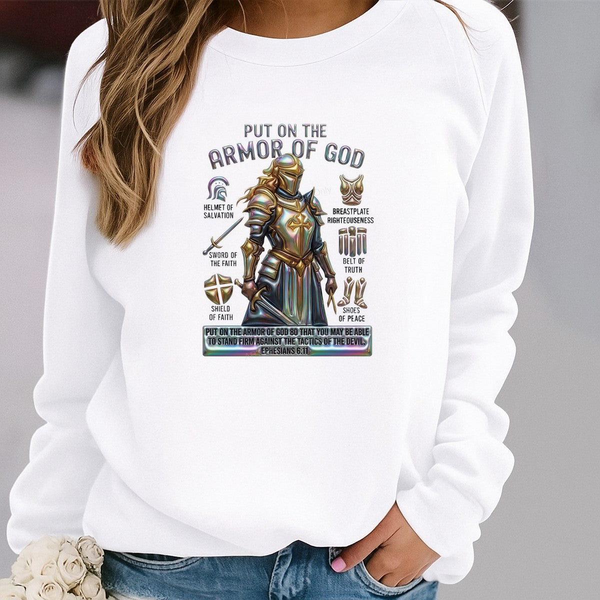 DTF Heat Transfer Iron On Sticker Iron On Heat Transfers Armor of God Design Faith Based Apparel for Spiritual Gifts Clearance - 2