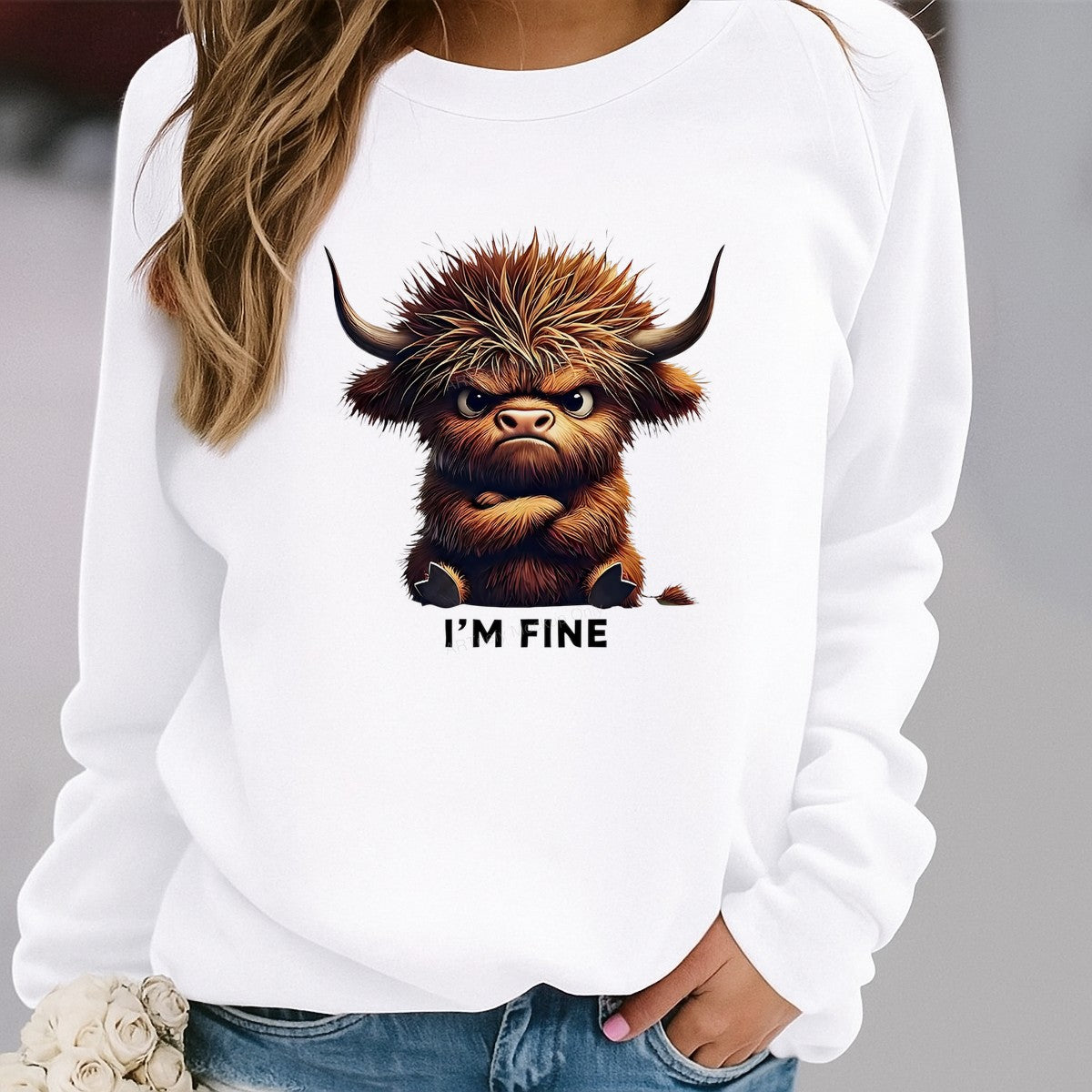 Funny Graphic Transfer Grumpy Highland Cow Quote Design for T Shirts and Hoodies - 2