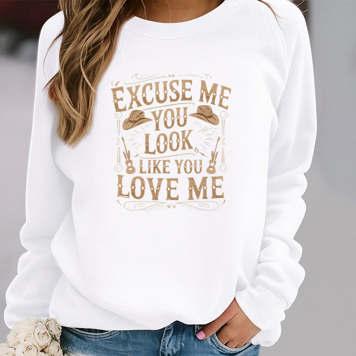 DTF Heat Transfer Iron On Sticker Iron On Heat Transfers Western Cowboy Style Excuse Me You Look Like You Love Me Design for T Shirts Jackets Clearance - 2