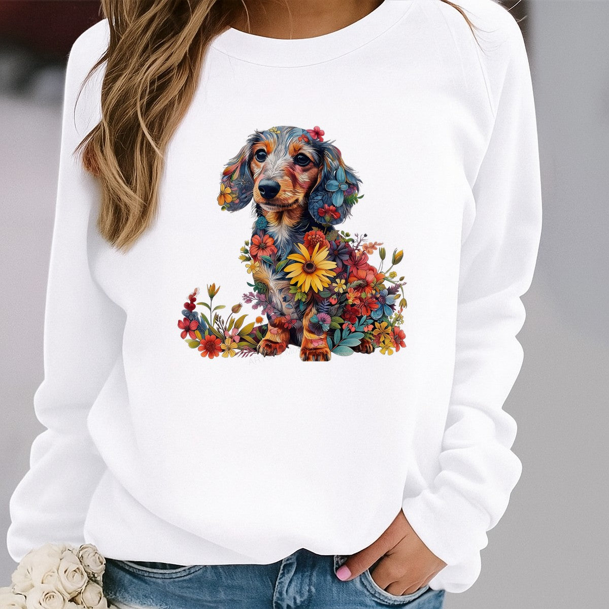 DTF Heat Transfer Iron On Sticker Iron On Heat Transfers Colorful Floral Dog Design for Apparel Bags Jackets Local Warehouse - 2
