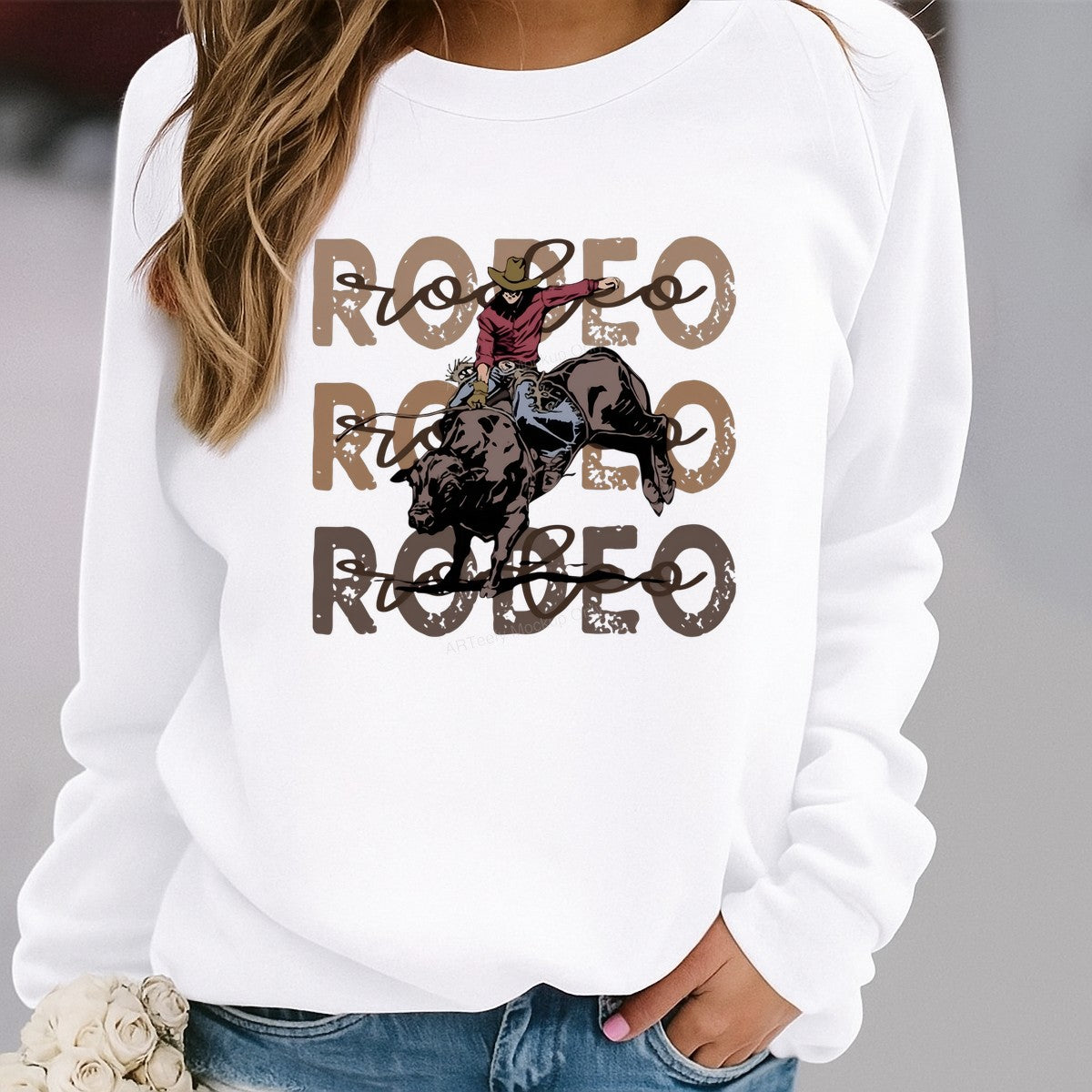 DTF Heat Transfer Iron On Sticker Iron On Heat Transfers Western Rodeo Bull Rider Design for T Shirts Hoodies Local Warehouse - 2
