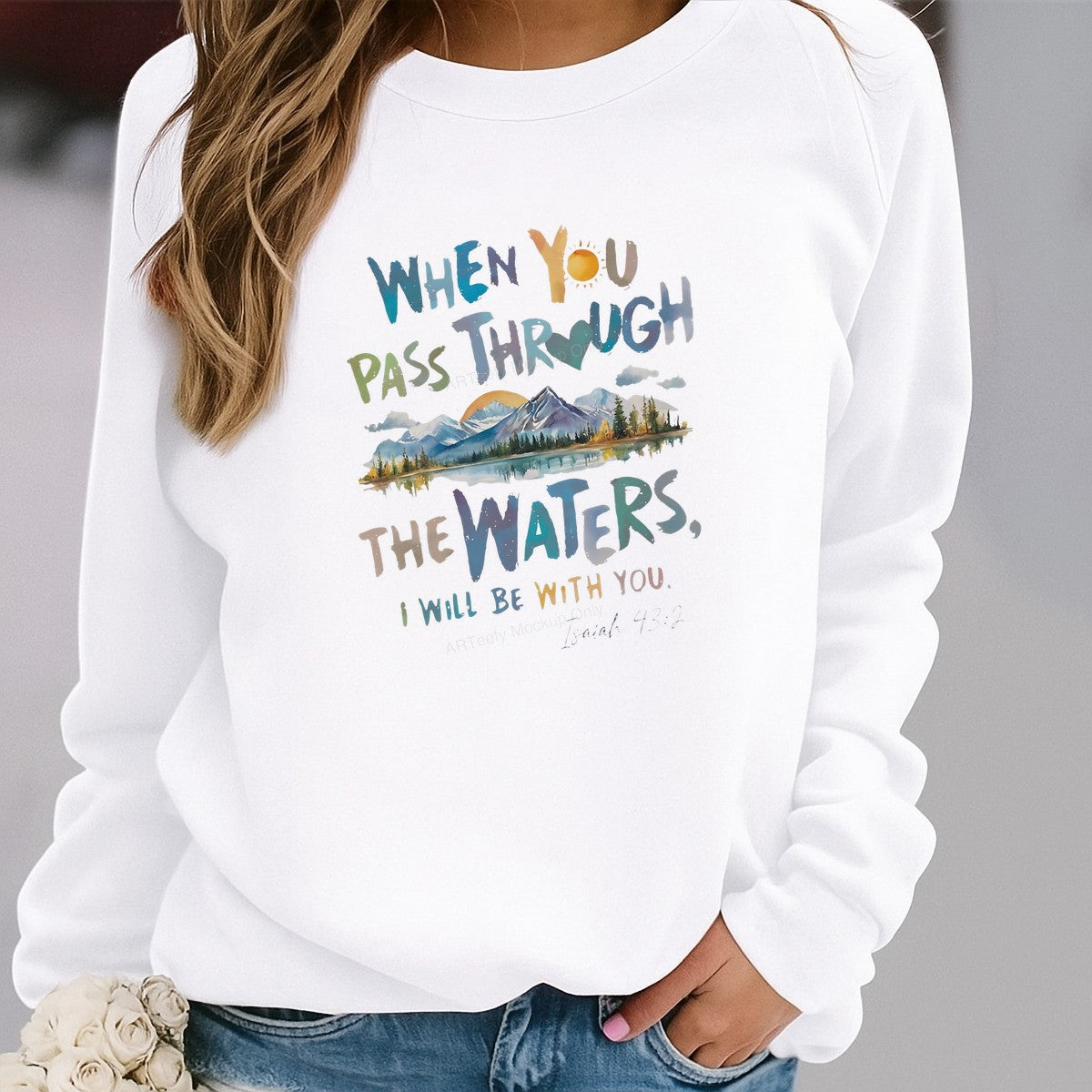 DTF Heat Transfer Iron On Sticker Iron On Heat Transfers Scenic Mountain Landscape Inspirational Quote for Apparel Home Decor Local Warehouse - 2