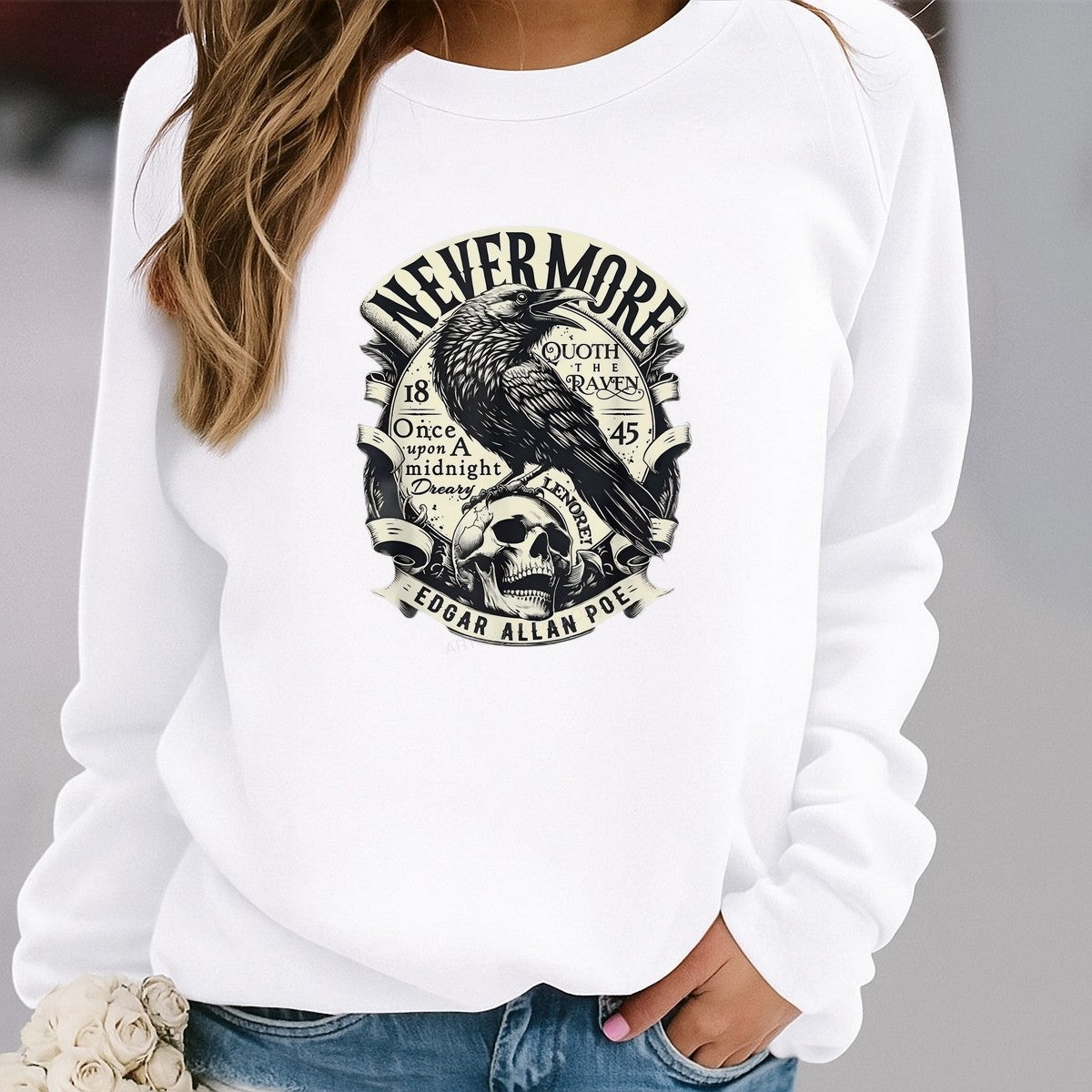 DTF Heat Transfer Iron On Sticker Iron On Heat Transfers Gothic Raven Skull Design for Halloween Apparel Local Warehouse - 2