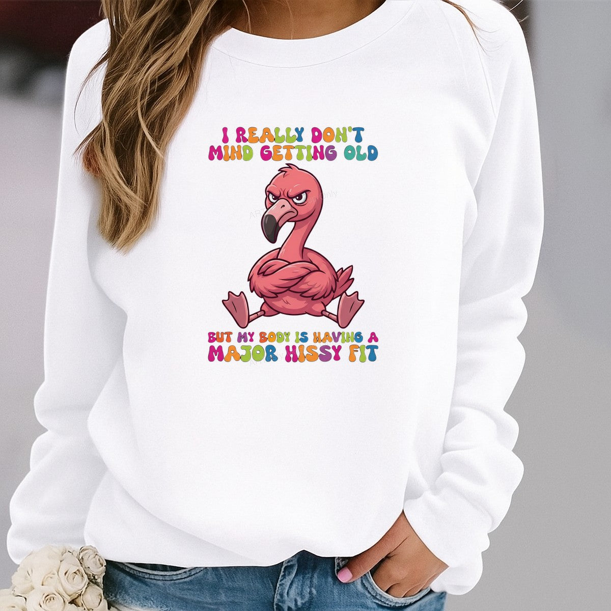 Funny Graphic Transfer Grumpy Flamingo Getting Old Major Hissy Fit Quote for T Shirts Hoodies and Birthday Gifts - 2