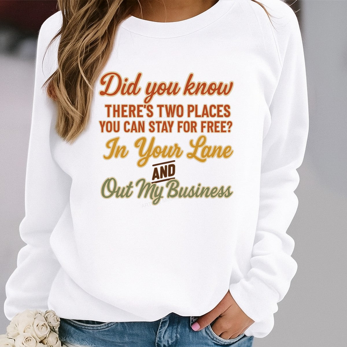 Funny Graphic Transfer Did You Know In Your Lane Out My Business Retro Quote for T Shirts Hoodies and Tote Bags - 2