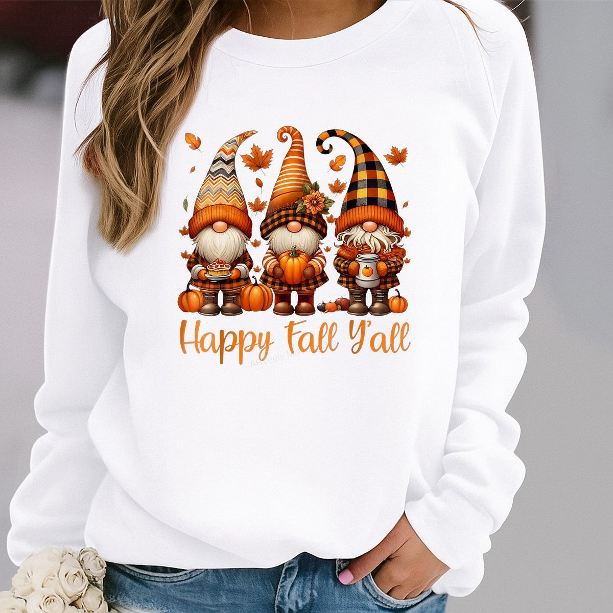 DTF Heat Transfer Happy Fall Y’all Autumn Gnomes Pumpkin Graphic for T Shirts Hoodies and Tote Bags - 2