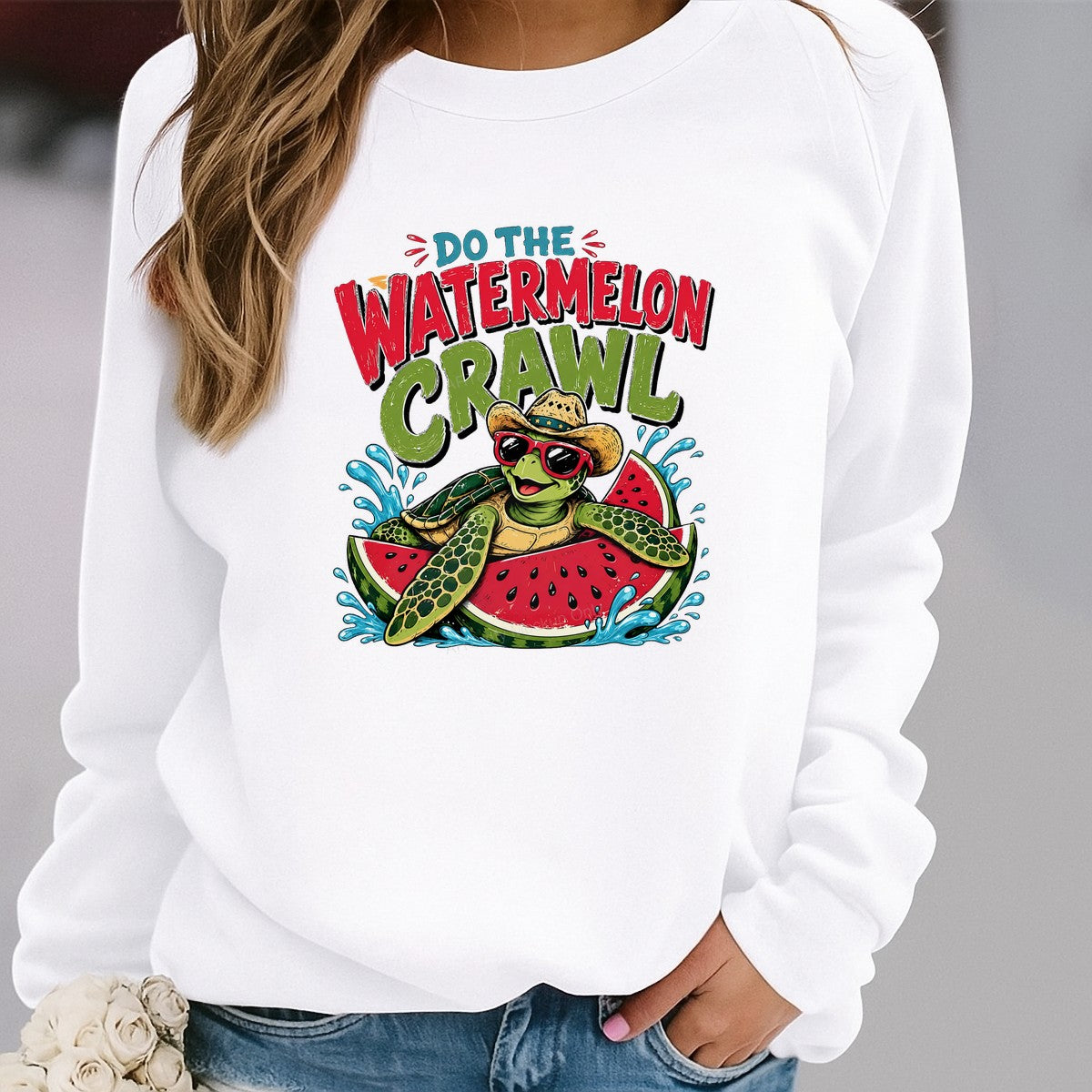 DTF Heat Transfer Do The Watermelon Crawl Turtle on Watermelon Graphic for T Shirts Hoodies and Summer Party Apparel - 2