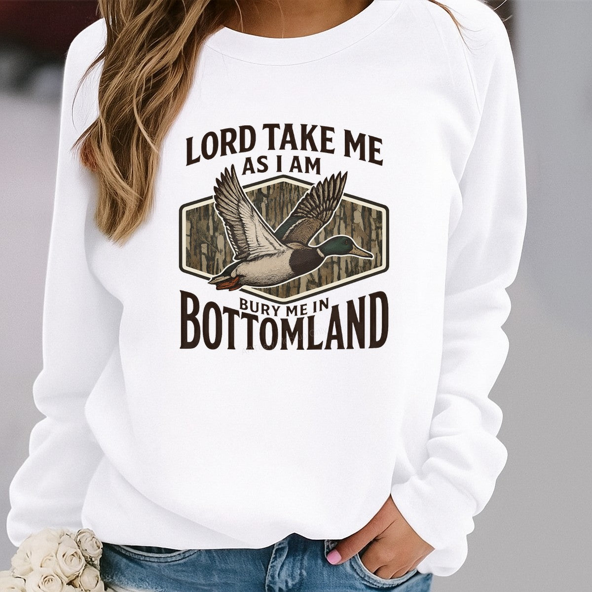 DTF Heat Transfer Lord Take Me As I Am Duck Hunting Bottomland Graphic for T Shirts Hoodies and Outdoor Apparel - 2