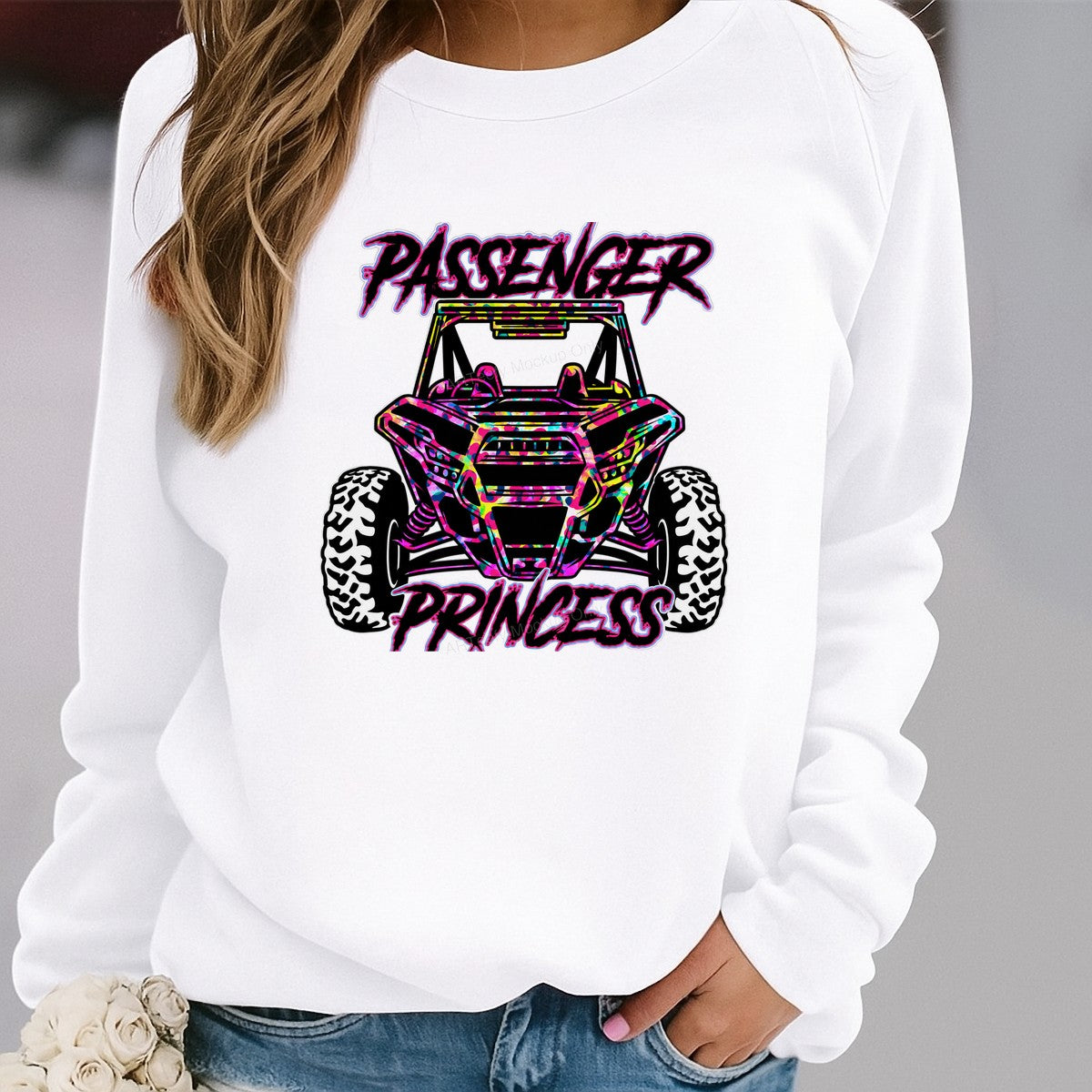 DTF Heat Transfer Passenger Princess ATV Neon Leopard Graphic for T Shirts Hoodies and Racing Apparel - 2