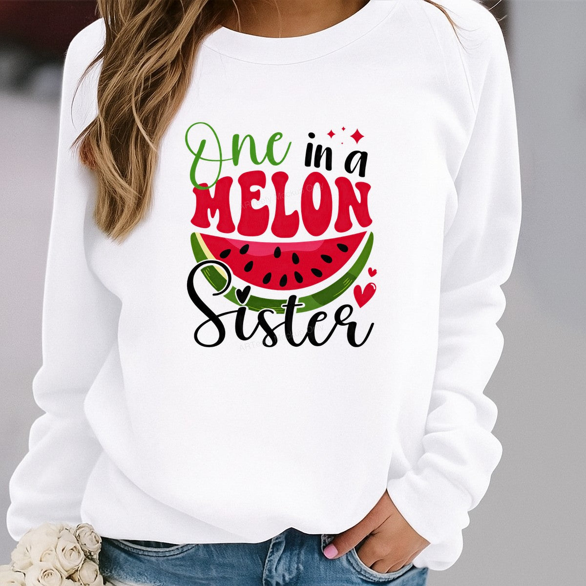 DTF Heat Transfer One in a Melon Sister Watermelon Graphic for T Shirts Hoodies and Gifts - 2