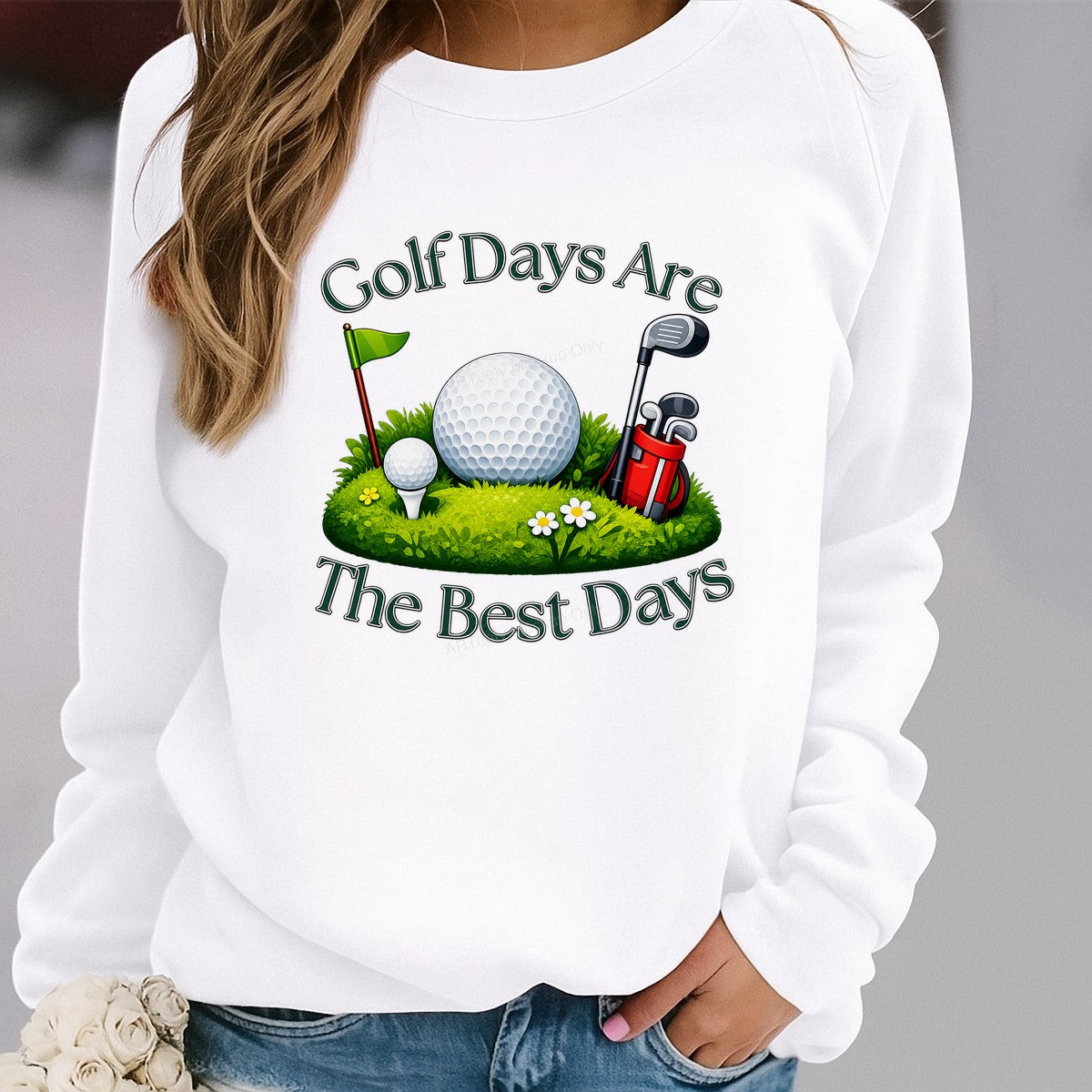 DTF Transfer Golf Days Are The Best Days Quote with Golf Ball and Clubs Graphic for T Shirts Hoodies and Gifts - 2