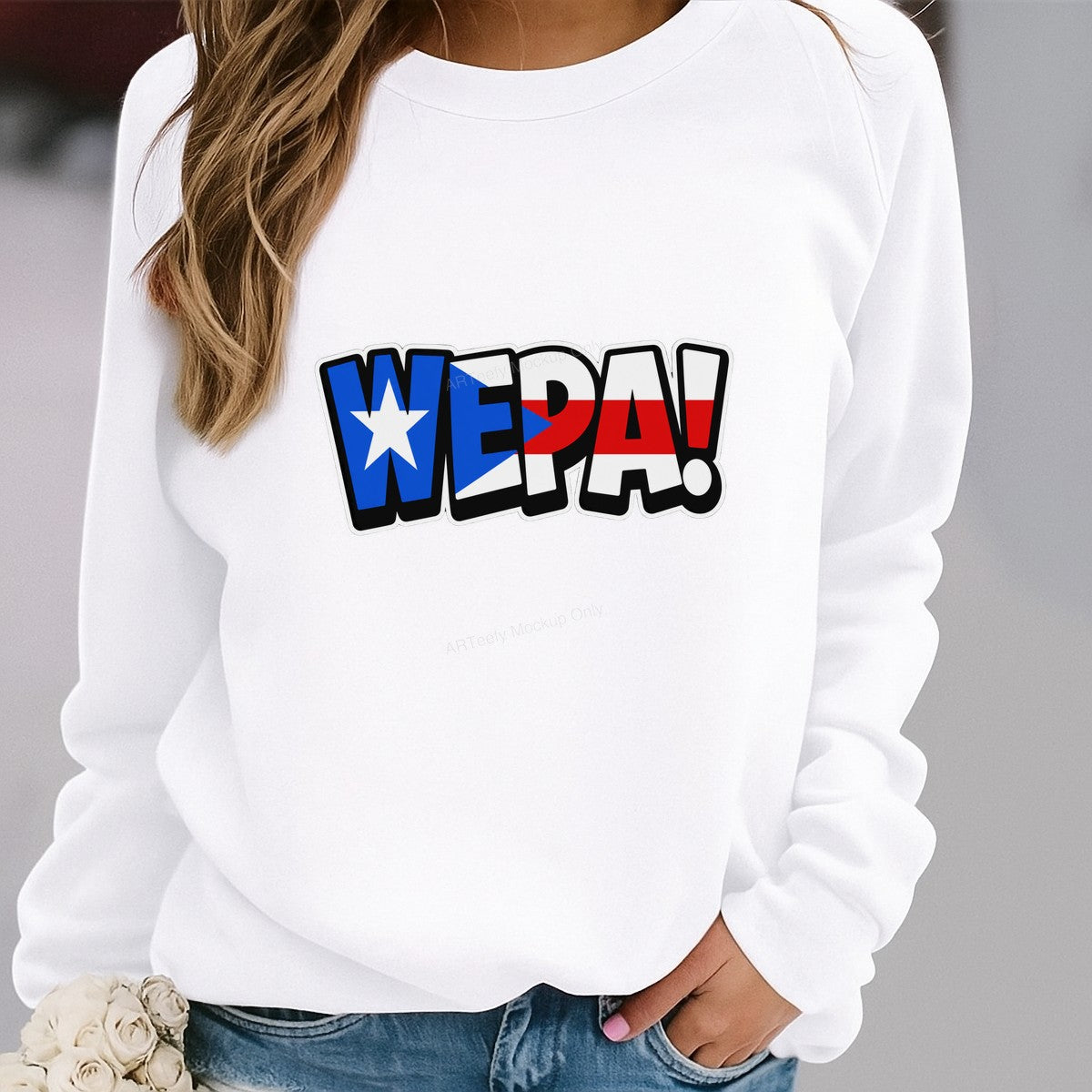 DTF Heat Transfer WEPA Puerto Rican Flag Text Graphic for T Shirts Hoodies and Party Outfits - 2