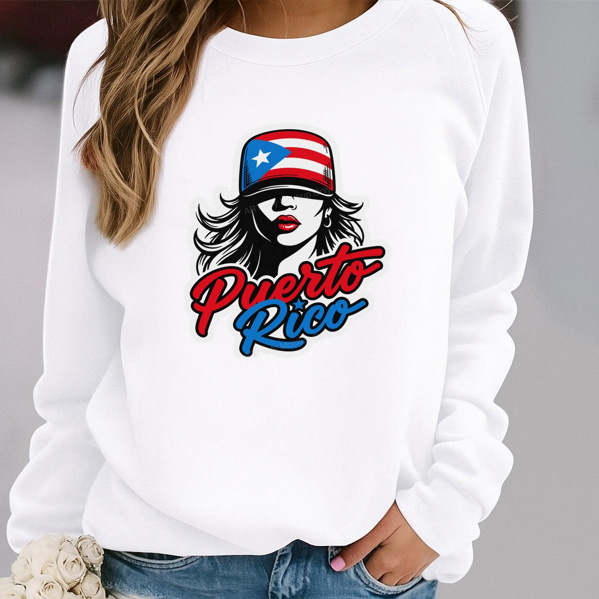 DTF Transfer Puerto Rico Flag Hat Retro Script Graphic for T Shirts Hoodies and Tote Bags - 2