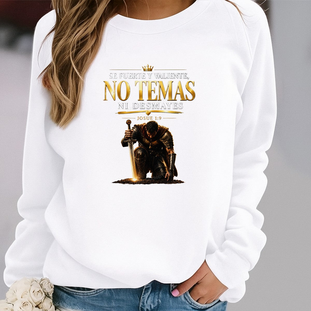 Christian Heat Transfer No Temas Ni Desmayes Spanish Bible Verse Warrior Graphic for T Shirts Hoodies and Christian Apparel - 2