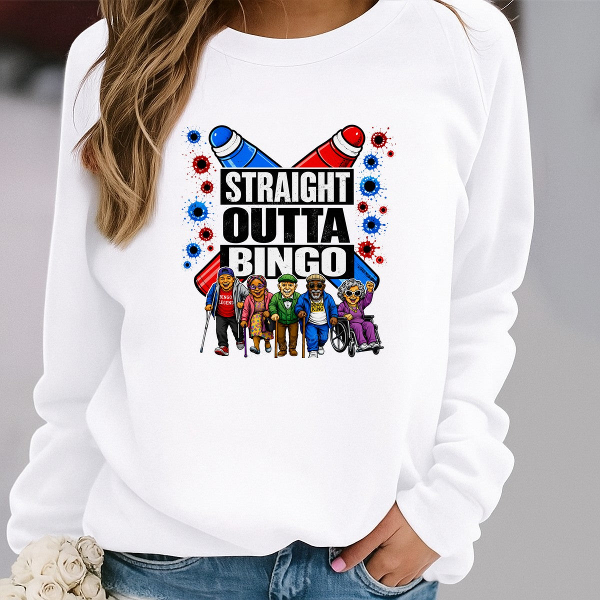 Funny Graphic Transfer Straight Outta Bingo Senior Cartoon Design for T Shirts Hoodies and Gifts - 2