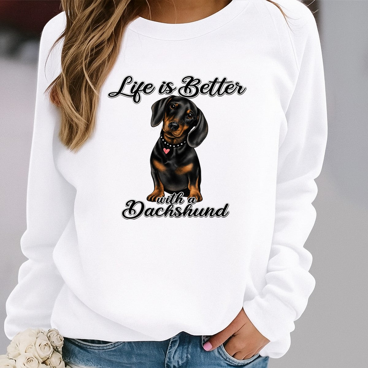 DTF Heat Transfer Life Is Better With a Dachshund Cute Dog Graphic for T Shirts Hoodies and Gifts - 2