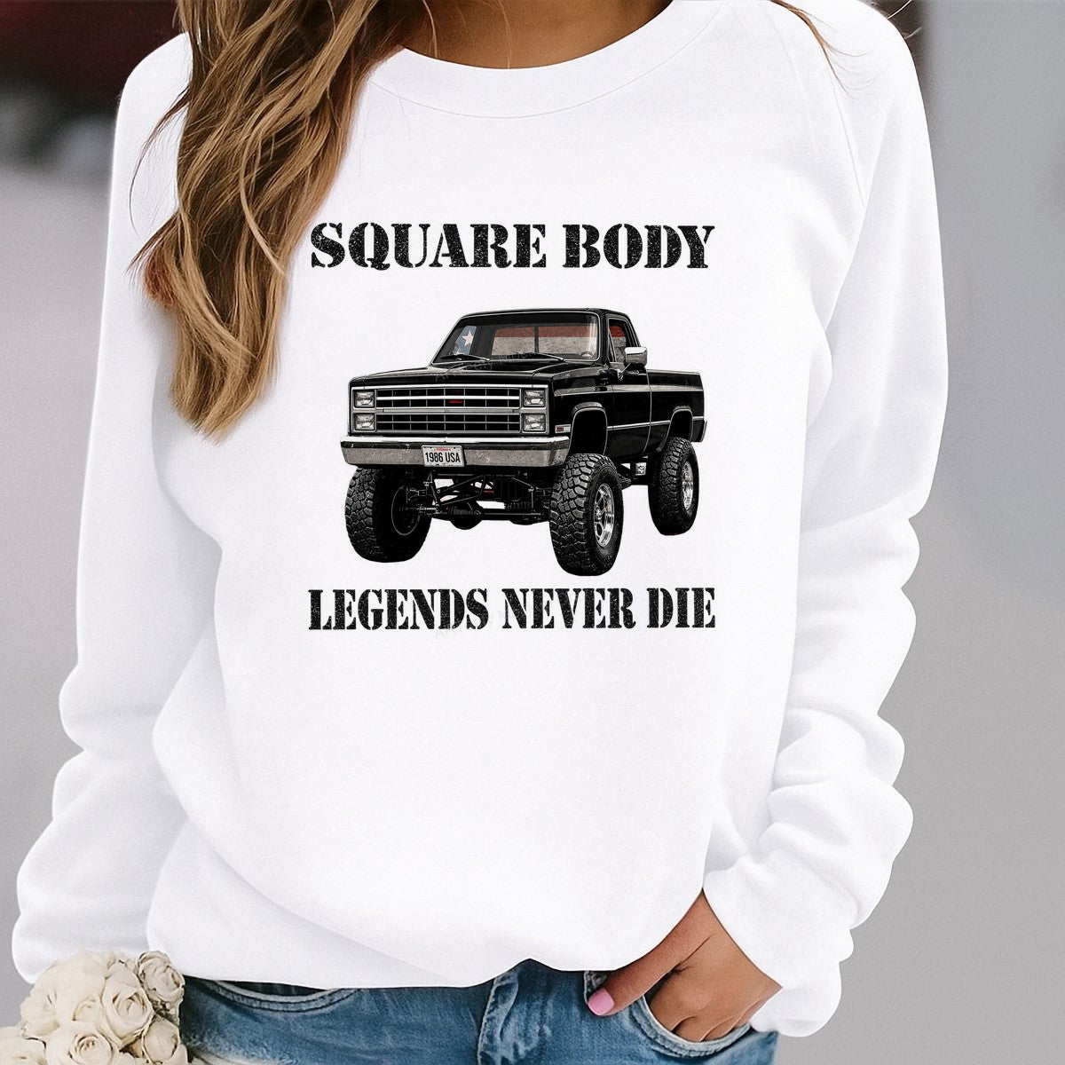 DTF Transfer Square Body Legends Never Die Lifted Truck Graphic for T Shirts Hoodies and Gifts - 2