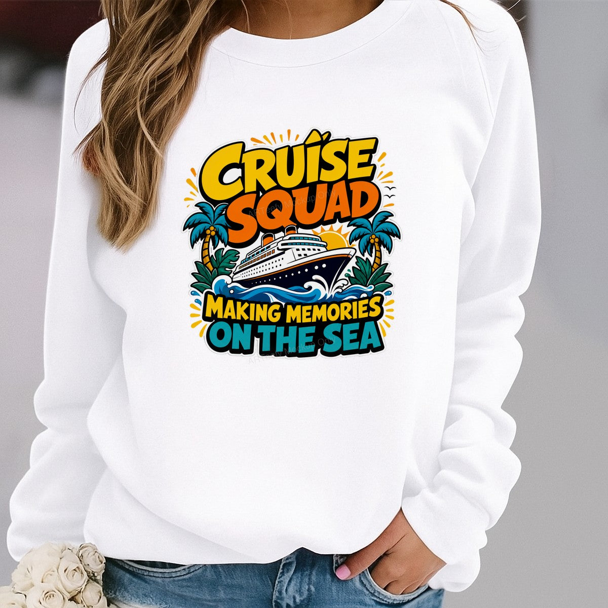 DTF Heat Transfer Cruise Squad Making Memories on the Sea Cruise Ship Graphic for T Shirts Hoodies and Vacation Apparel - 2