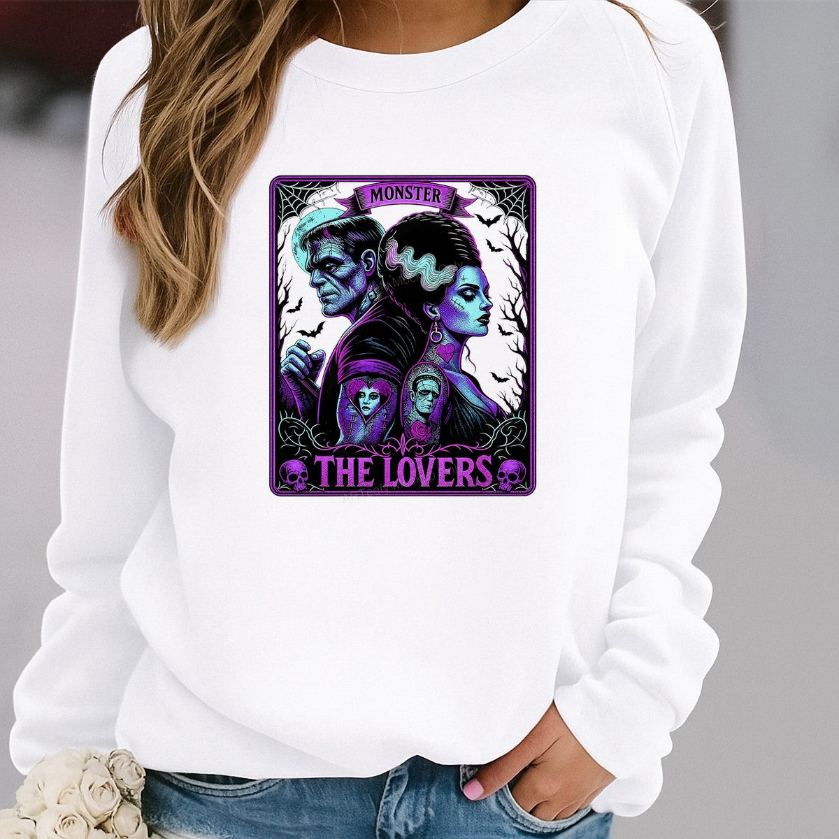 DTF Heat Transfer Monster The Lovers Gothic Horror Couple Graphic for T Shirts Hoodies and Halloween Apparel - 2