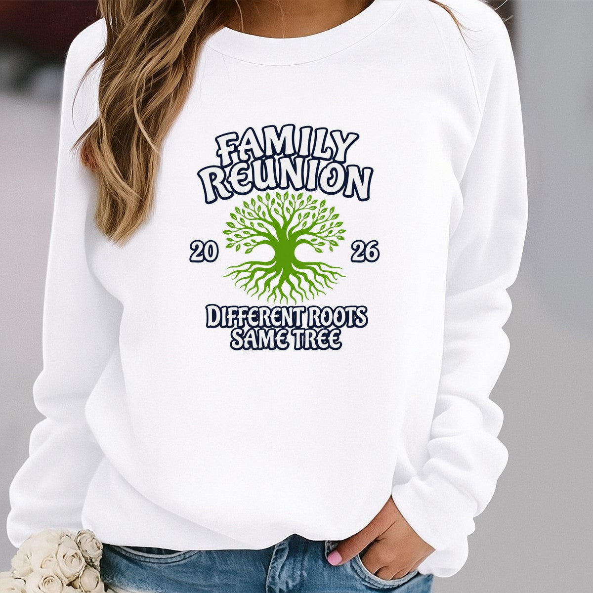 DTF Transfer Family Reunion 2026 Different Roots Same Tree Green Tree Graphic for T Shirts Hoodies and Tote Bags - 2