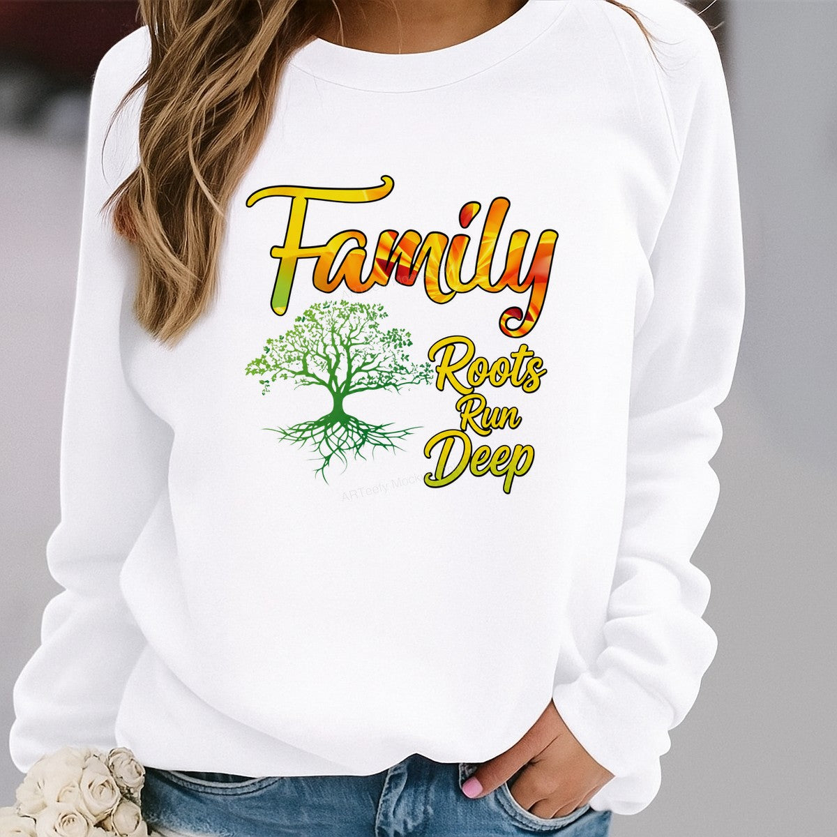 DTF Transfer Family Roots Run Deep Tree Graphic for T Shirts Hoodies and Tote Bags - 2
