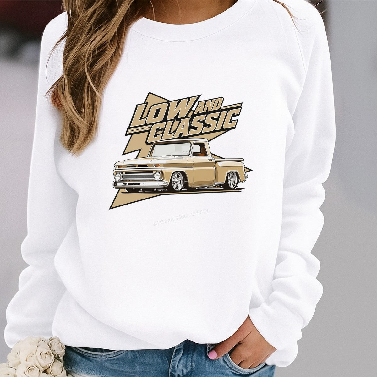 DTF Heat Transfer Low and Classic Retro Pickup Truck Graphic for T Shirts Hoodies and Car Enthusiast Gifts - 2