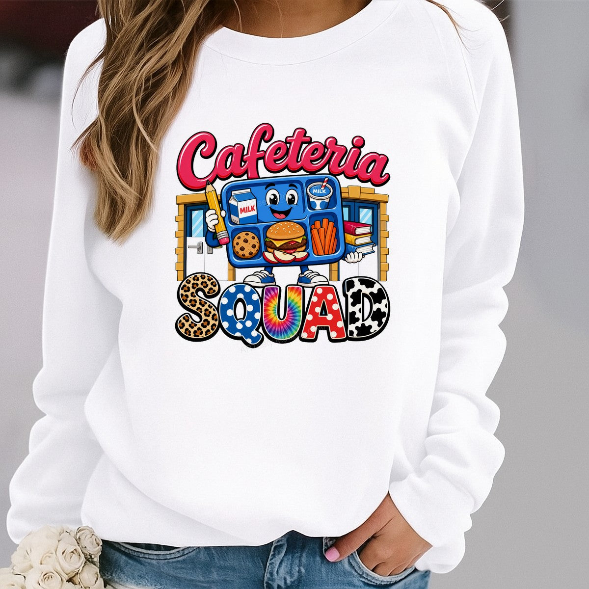 DTF Transfer Cafeteria Squad Lunch Tray Cartoon Graphic for T Shirts Hoodies and Tote Bags - 2