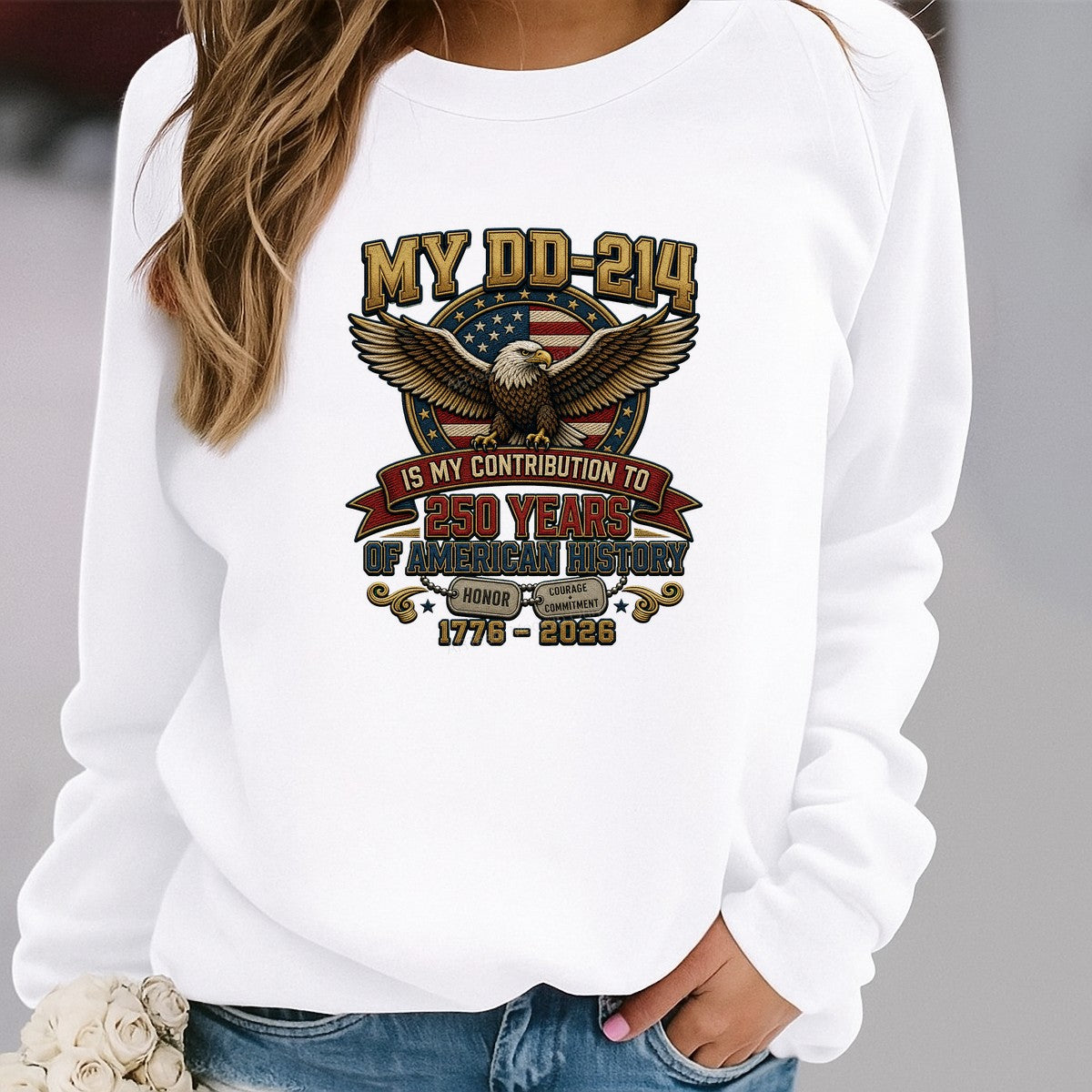 DTF Transfer My DD214 250 Years of American History Eagle Patriotic Graphic for Veteran T Shirts and Hoodies - 2
