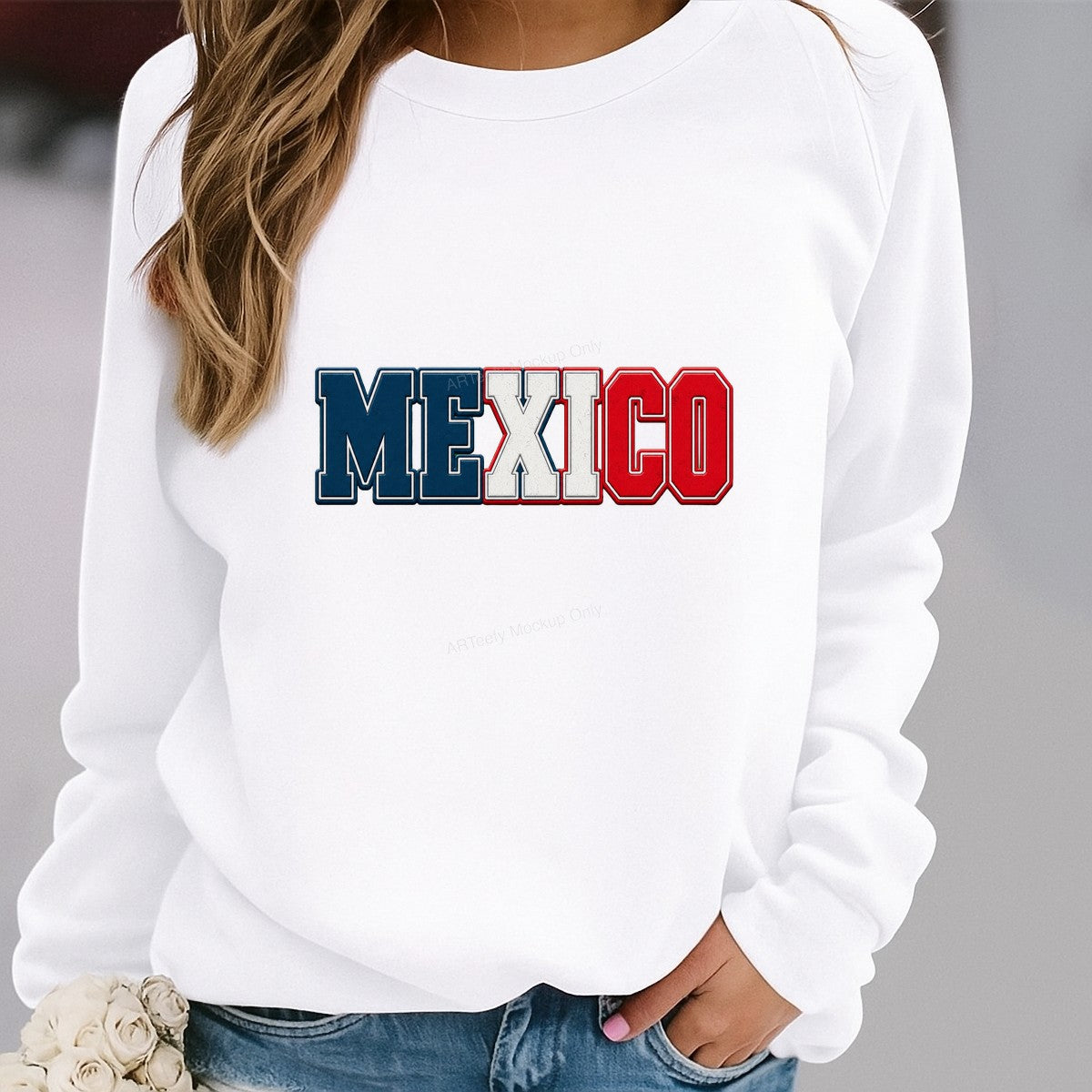 DTF Transfer Mexico Block Letters Flag Colors Graphic for T Shirts Hoodies and Tote Bags - 2