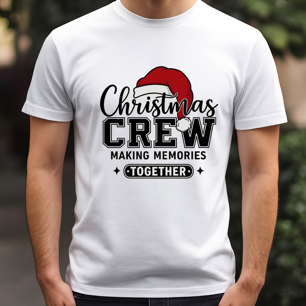 DTF Heat Transfer Iron On Sticker Christmas Crew Santa Hat Graphic for Holiday T Shirts Sweatshirts Family Matching Outfits Home Decor and Christmas Celebrations - 3