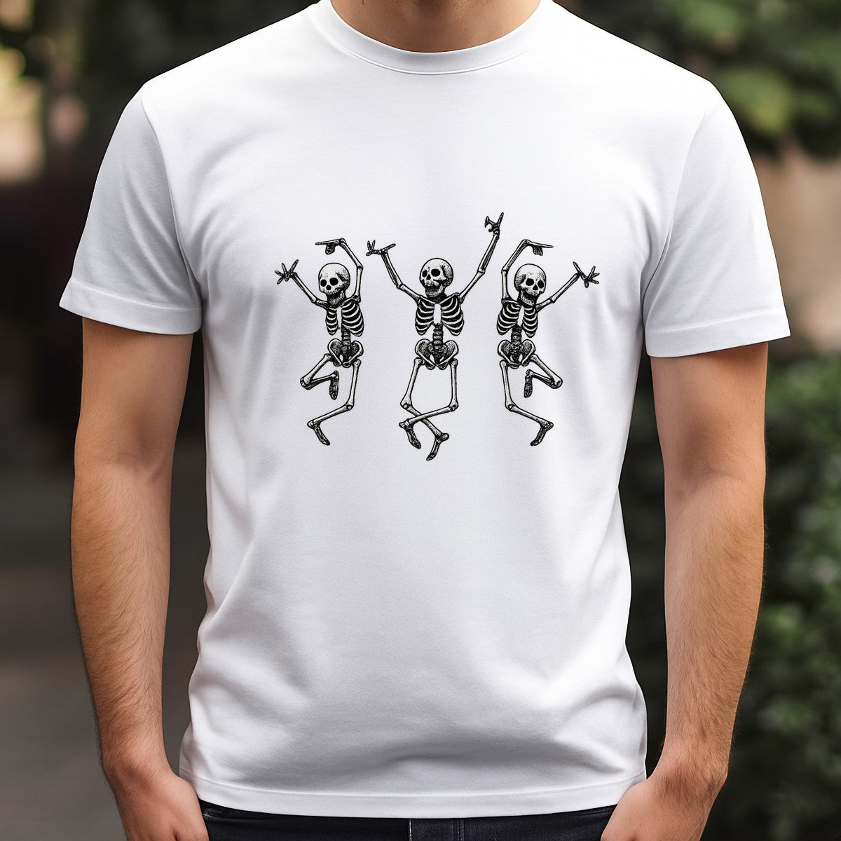 DTF Heat Transfer Iron On Sticker Dancing Skeletons Graphic for Halloween Decorations DIY T Shirts Hoodies and Home Decor - 3